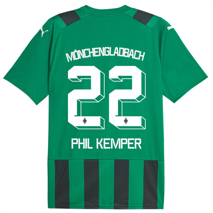 Kandiny Kinder Phil Kemper #22 Schwarz Grün Auswärtstrikot Trikot 2023/24 T-Shirt