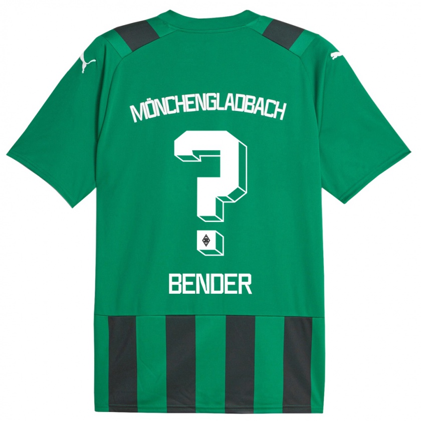 Kandiny Kinder Maurice Bender #0 Schwarz Grün Auswärtstrikot Trikot 2023/24 T-Shirt