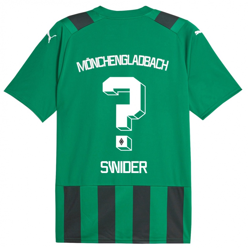 Kandiny Kinder Niklas Swider #0 Schwarz Grün Auswärtstrikot Trikot 2023/24 T-Shirt