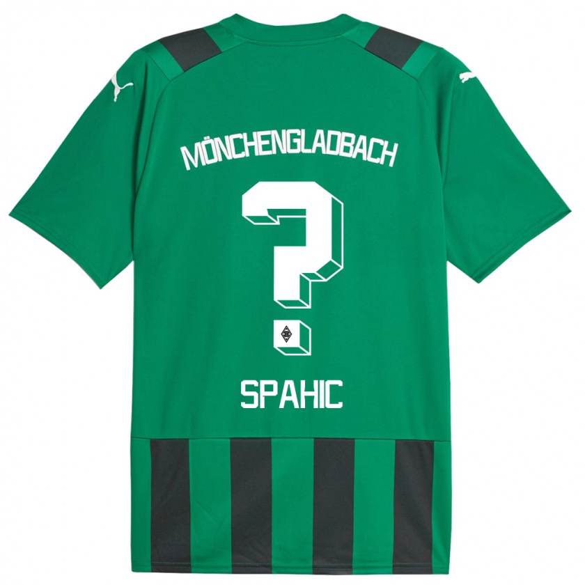 Kandiny Kinder Armin Spahic #0 Schwarz Grün Auswärtstrikot Trikot 2023/24 T-Shirt