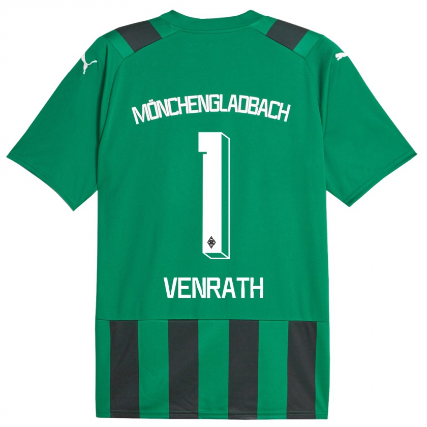 Kandiny Kinder Lisa Venrath #1 Schwarz Grün Auswärtstrikot Trikot 2023/24 T-Shirt