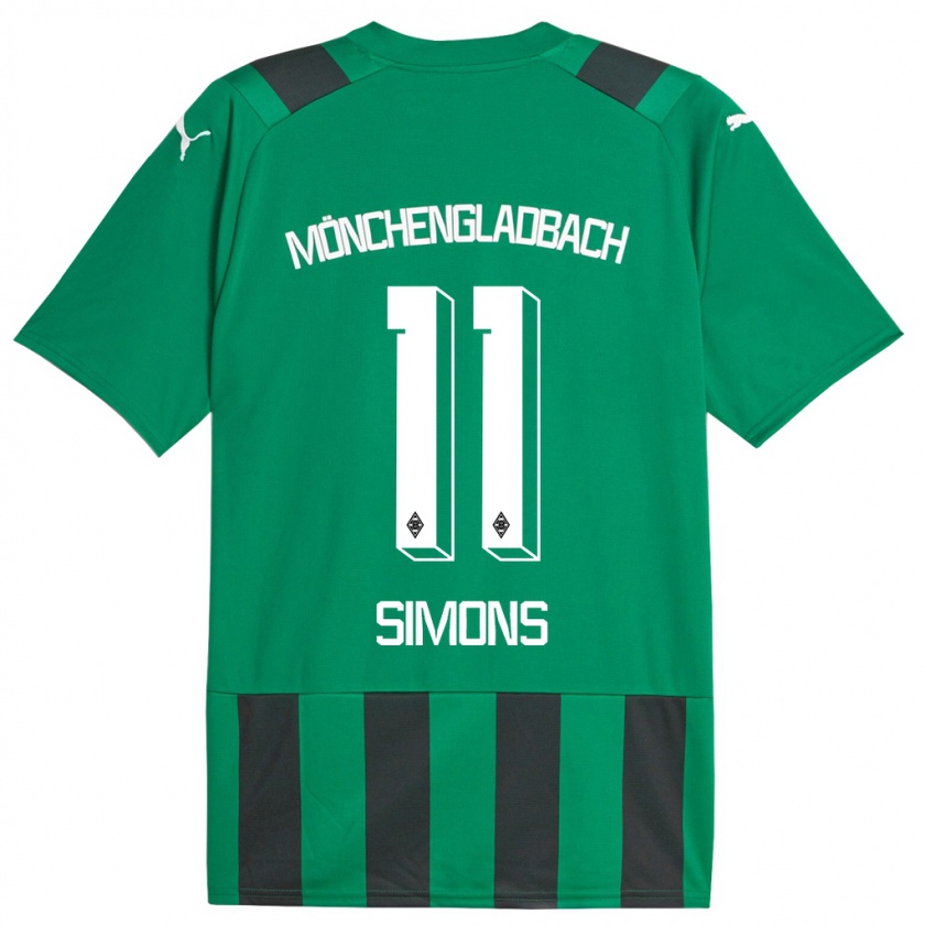 Kandiny Kinder Kelly Simons #11 Schwarz Grün Auswärtstrikot Trikot 2023/24 T-Shirt