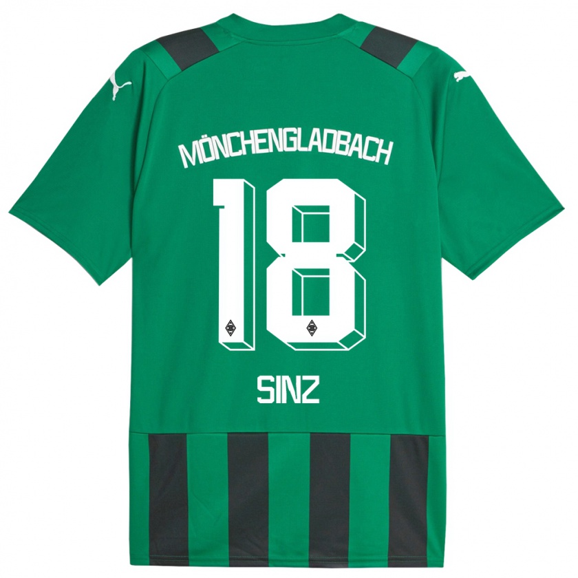 Kandiny Kinder Michelle Sinz #18 Schwarz Grün Auswärtstrikot Trikot 2023/24 T-Shirt