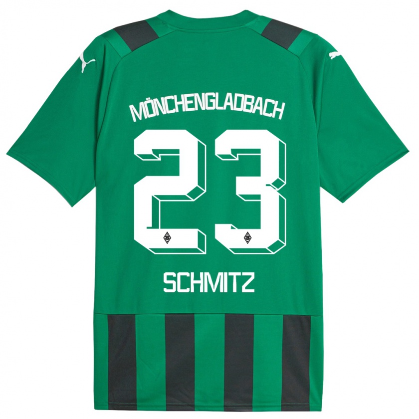 Kandiny Kinder Sarah Schmitz #23 Schwarz Grün Auswärtstrikot Trikot 2023/24 T-Shirt