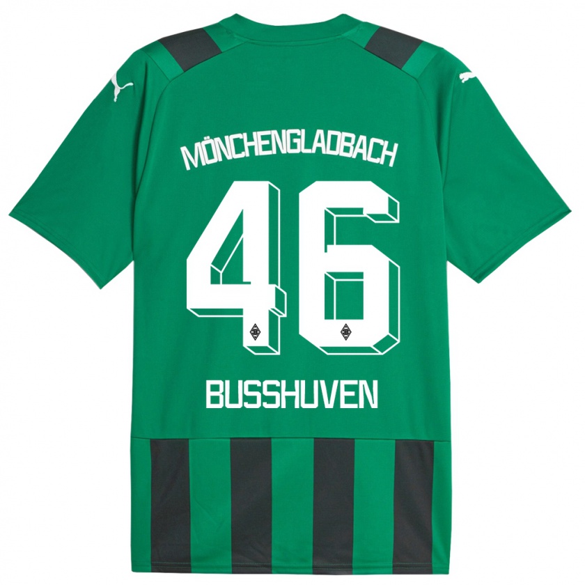 Kandiny Kinder Alina Busshuven #46 Schwarz Grün Auswärtstrikot Trikot 2023/24 T-Shirt