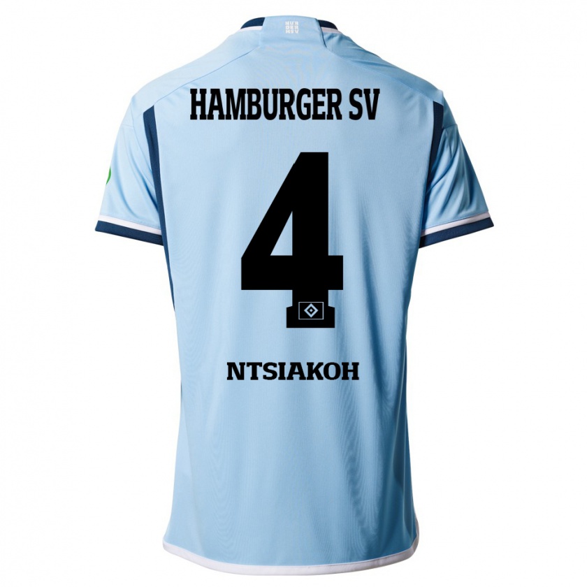 Kandiny Kinder Emmanuel Ntsiakoh #4 Blau Auswärtstrikot Trikot 2023/24 T-Shirt