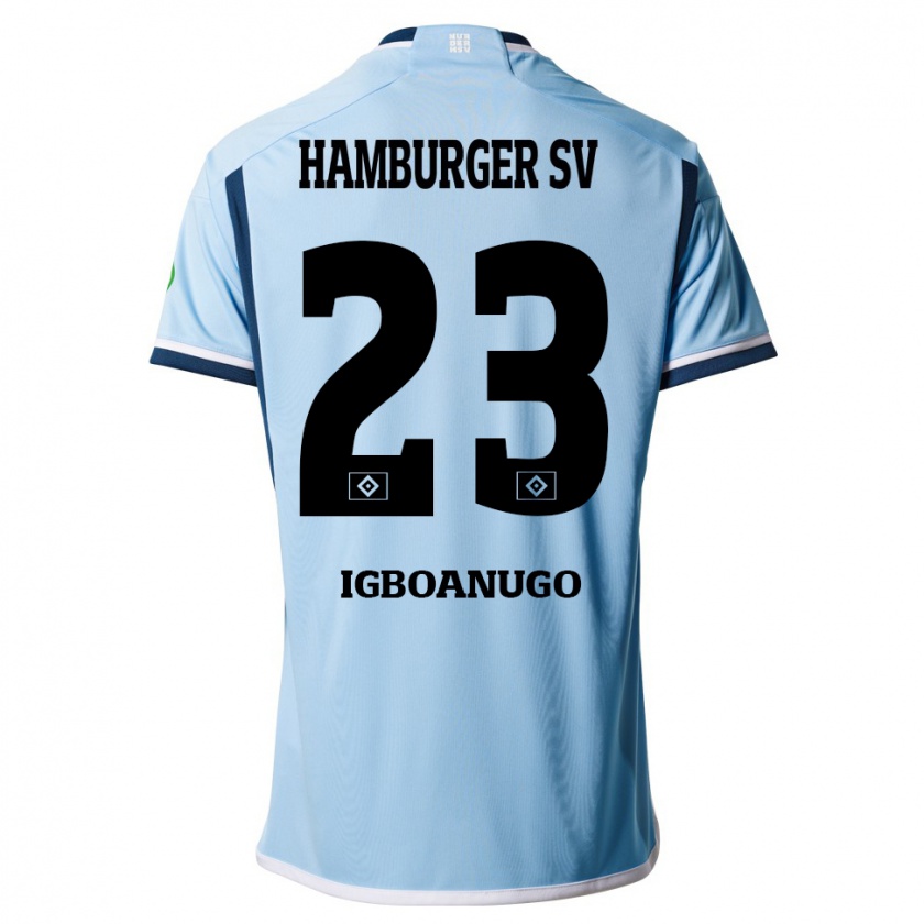 Kandiny Kinder David Igboanugo #23 Blau Auswärtstrikot Trikot 2023/24 T-Shirt