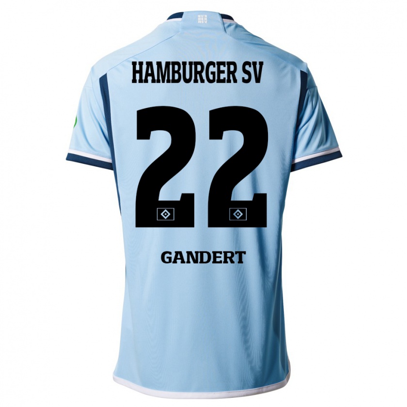 Kandiny Kinder Jeremy Gandert #22 Blau Auswärtstrikot Trikot 2023/24 T-Shirt