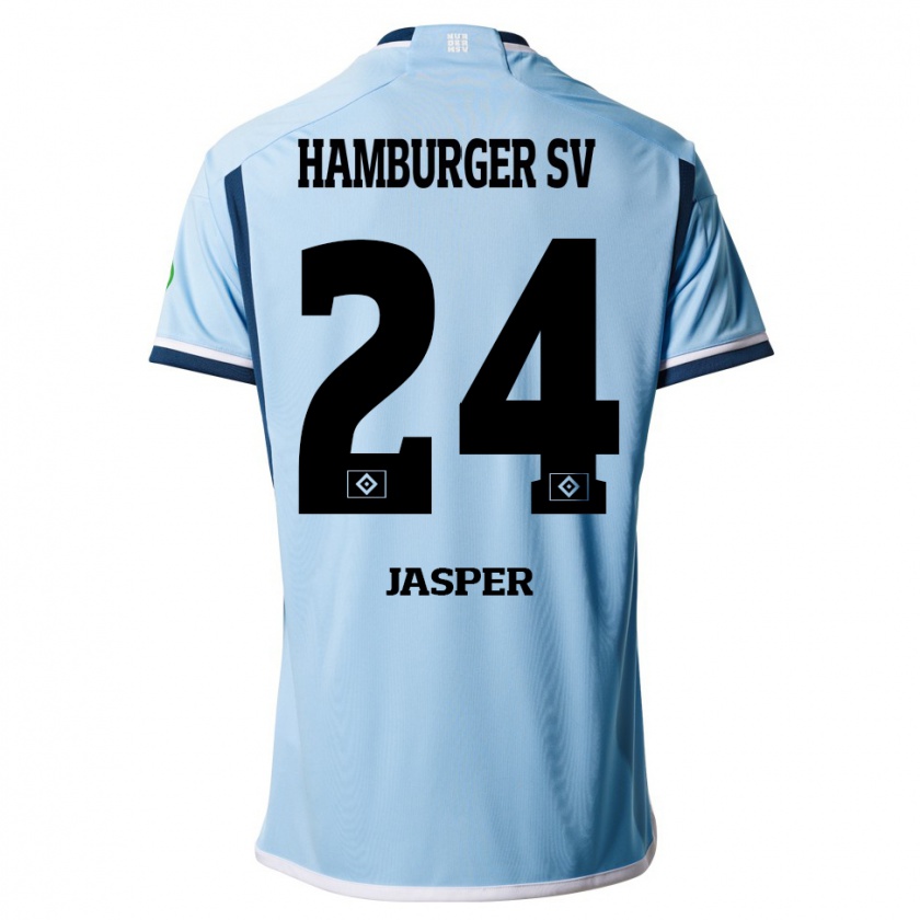 Kandiny Kinder Jan-Lukas Jasper #24 Blau Auswärtstrikot Trikot 2023/24 T-Shirt