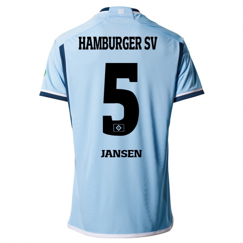 Kandiny Kinder Marcell Jansen #5 Blau Auswärtstrikot Trikot 2023/24 T-Shirt