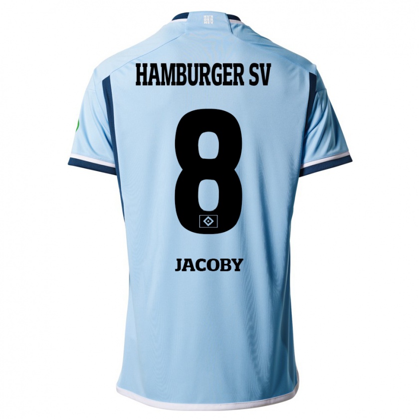 Kandiny Kinder Leandro Jacoby #8 Blau Auswärtstrikot Trikot 2023/24 T-Shirt