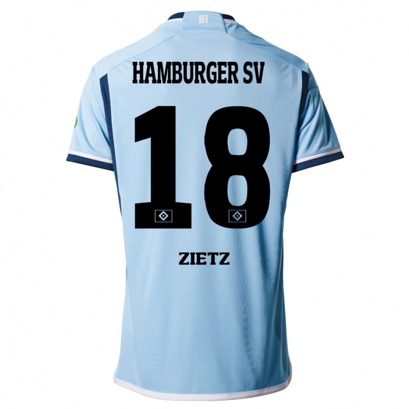 Kandiny Kinder Kimberly Zietz #18 Blau Auswärtstrikot Trikot 2023/24 T-Shirt