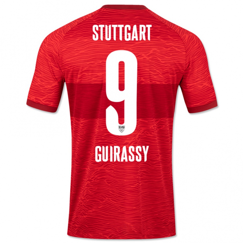 Kandiny Kinder Serhou Guirassy #9 Rot Auswärtstrikot Trikot 2023/24 T-Shirt