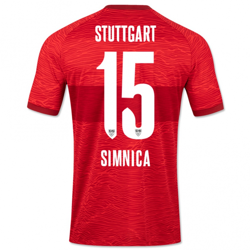 Kandiny Kinder Luan Simnica #15 Rot Auswärtstrikot Trikot 2023/24 T-Shirt