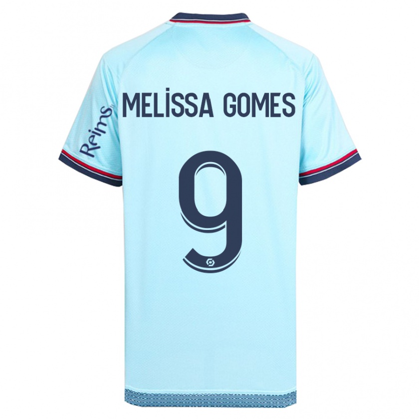 Kandiny Kinder Melissa Ferreira Gomes #9 Himmelblau Auswärtstrikot Trikot 2023/24 T-Shirt