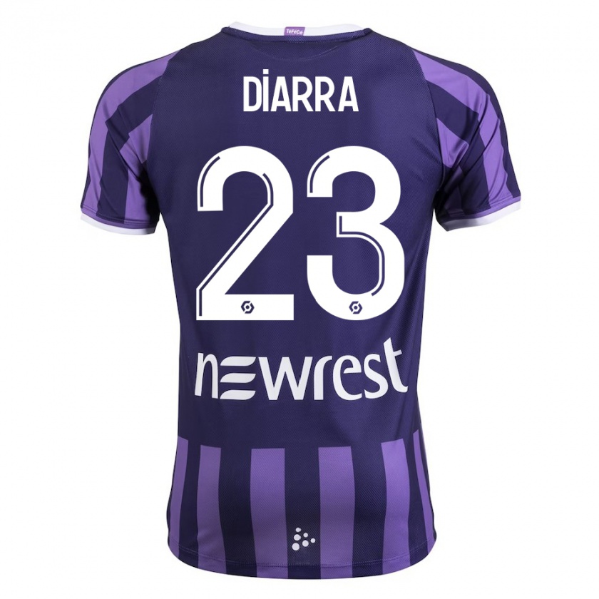 Kandiny Kinder Moussa Diarra #23 Lila Auswärtstrikot Trikot 2023/24 T-Shirt