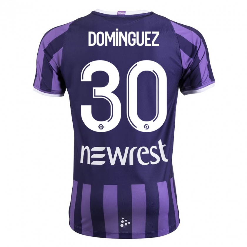 Kandiny Kinder Álex Domínguez #30 Lila Auswärtstrikot Trikot 2023/24 T-Shirt