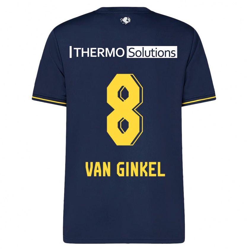 Kandiny Kinder Danique Van Ginkel #8 Marine Auswärtstrikot Trikot 2023/24 T-Shirt