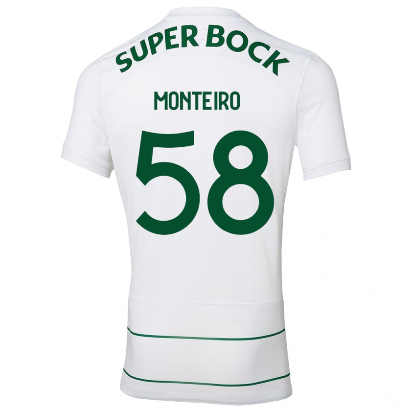 Kandiny Kinder David Monteiro #58 Weiß Auswärtstrikot Trikot 2023/24 T-Shirt