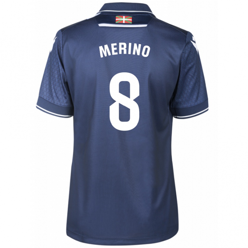 Kandiny Kinder Mikel Merino #8 Marine Auswärtstrikot Trikot 2023/24 T-Shirt