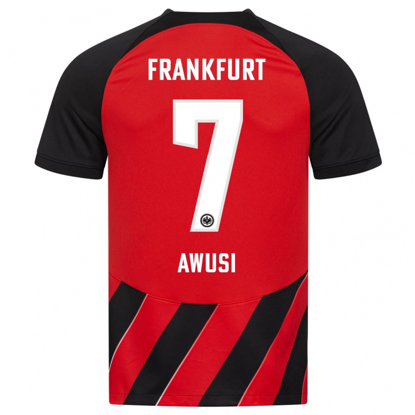 Kandiny Herren Junior Awusi #7 Rot Schwarz Heimtrikot Trikot 2023/24 T-Shirt