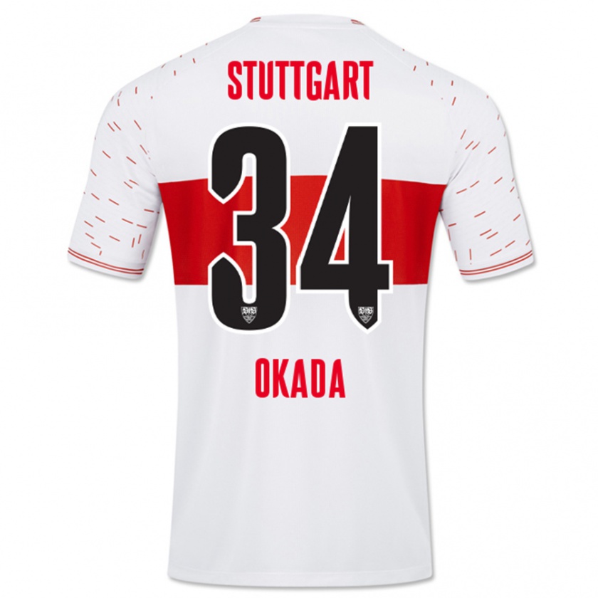 Kandiny Herren Rei Okada #34 Weiß Heimtrikot Trikot 2023/24 T-Shirt