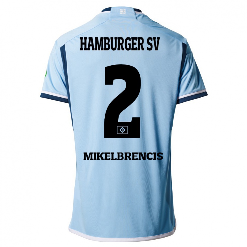 Kandiny Herren William Mikelbrencis #2 Blau Auswärtstrikot Trikot 2023/24 T-Shirt