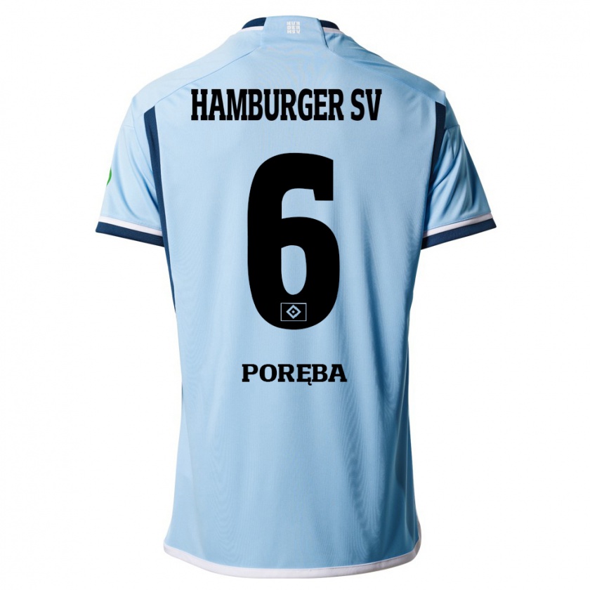 Kandiny Herren Lukasz Poreba #6 Blau Auswärtstrikot Trikot 2023/24 T-Shirt