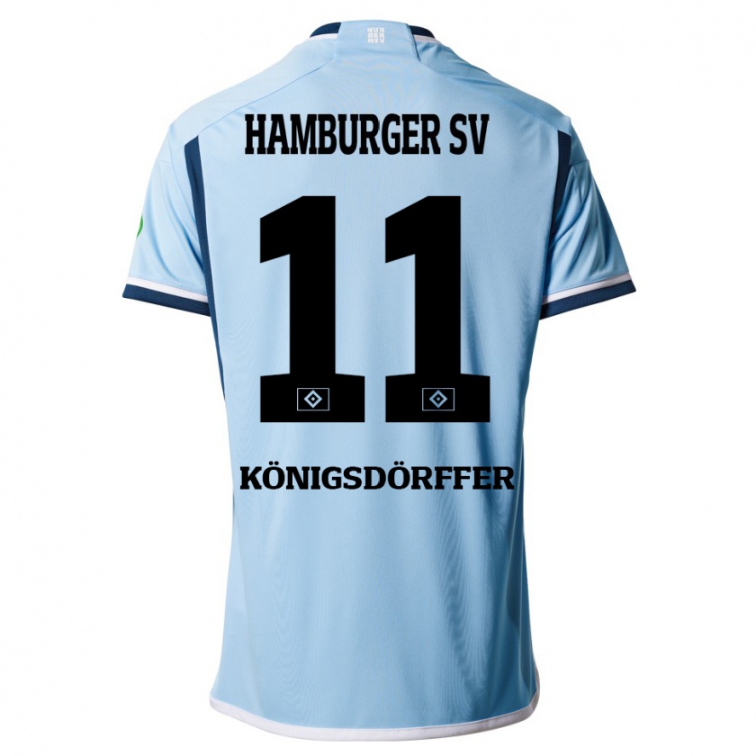 Kandiny Herren Ransford Königsdörffer #11 Blau Auswärtstrikot Trikot 2023/24 T-Shirt