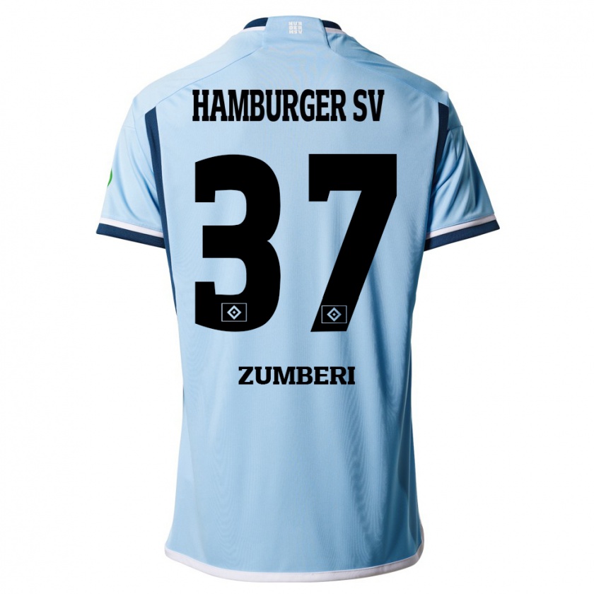 Kandiny Herren Valon Zumberi #37 Blau Auswärtstrikot Trikot 2023/24 T-Shirt