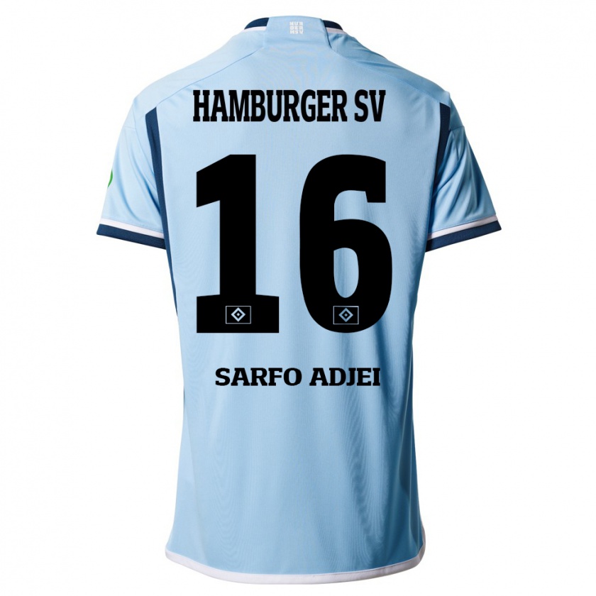 Kandiny Herren Maximilian Sarfo-Adjei #16 Blau Auswärtstrikot Trikot 2023/24 T-Shirt