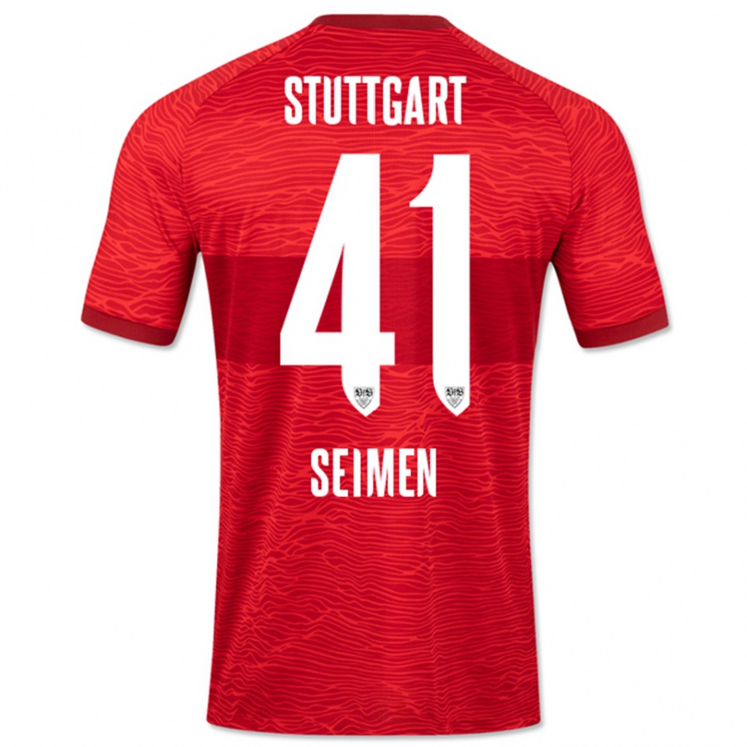 Kandiny Herren Dennis Seimen #41 Rot Auswärtstrikot Trikot 2023/24 T-Shirt