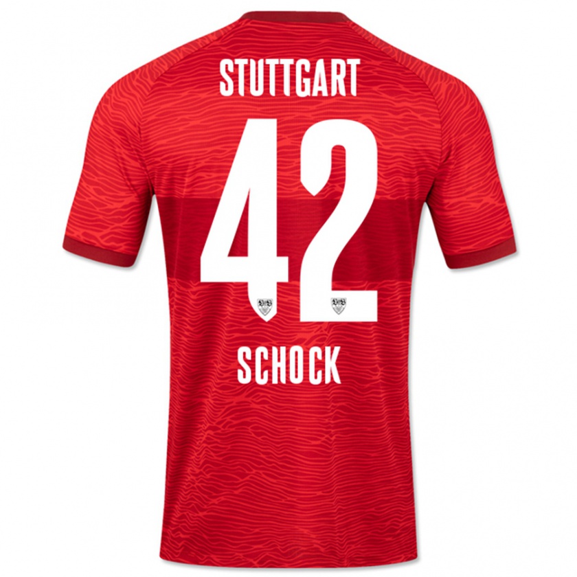 Kandiny Herren Florian Schock #42 Rot Auswärtstrikot Trikot 2023/24 T-Shirt