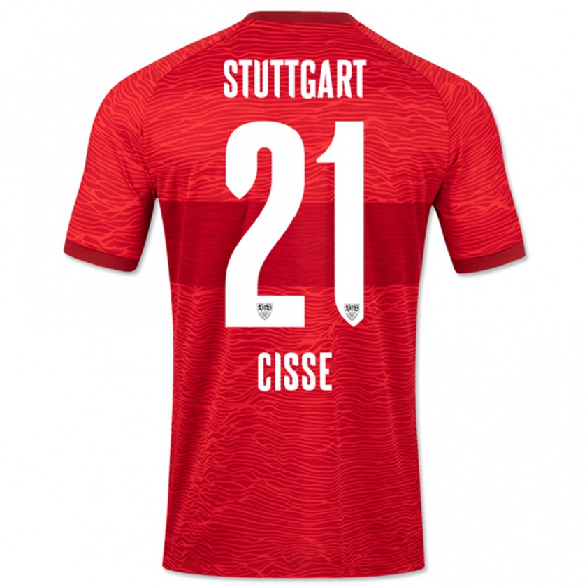 Kandiny Herren Moussa Cissé #21 Rot Auswärtstrikot Trikot 2023/24 T-Shirt