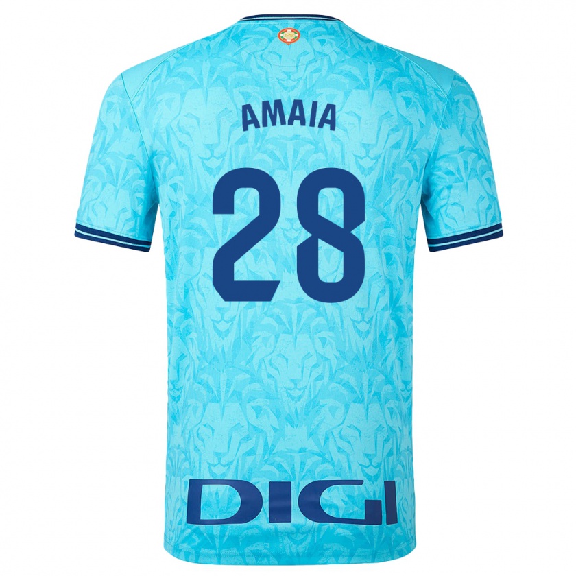 Kandiny Herren Amaia Martinez De La Peña #28 Himmelblau Auswärtstrikot Trikot 2023/24 T-Shirt