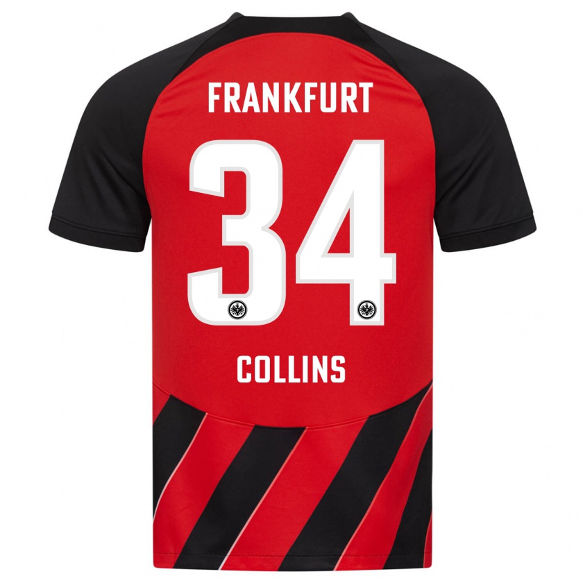 Kandiny Damen Nnamdi Collins #34 Rot Schwarz Heimtrikot Trikot 2023/24 T-Shirt