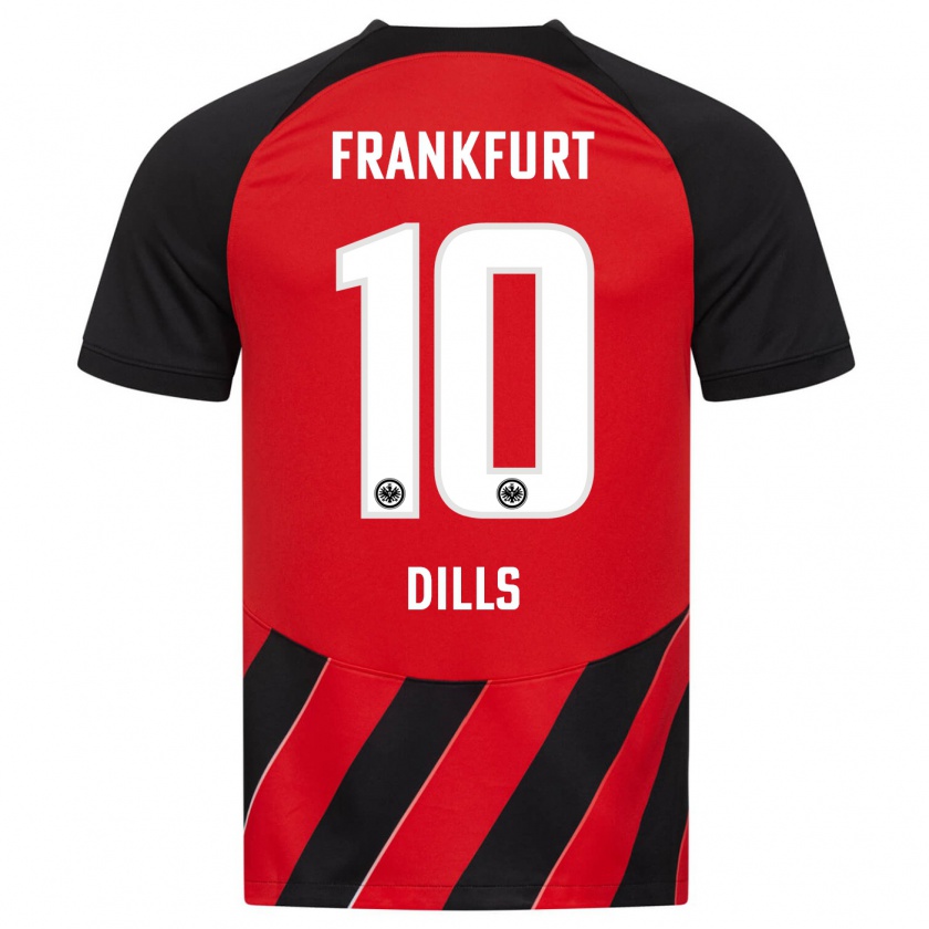 Kandiny Damen Marvin Dills #10 Rot Schwarz Heimtrikot Trikot 2023/24 T-Shirt