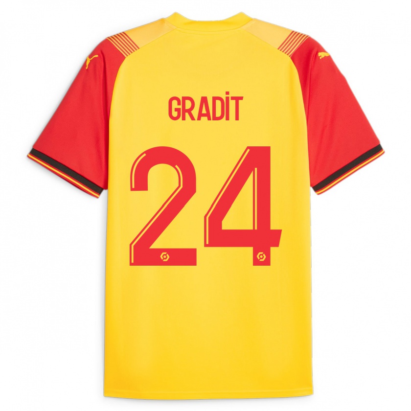 Kandiny Damen Jonathan Gradit #24 Gelb Heimtrikot Trikot 2023/24 T-Shirt