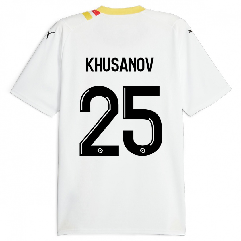 Kandiny Damen Abdukodir Khusanov #25 Schwarz Auswärtstrikot Trikot 2023/24 T-Shirt