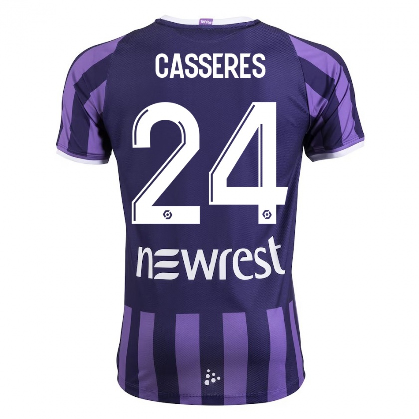 Kandiny Damen Cristian Cásseres Jr. #24 Lila Auswärtstrikot Trikot 2023/24 T-Shirt