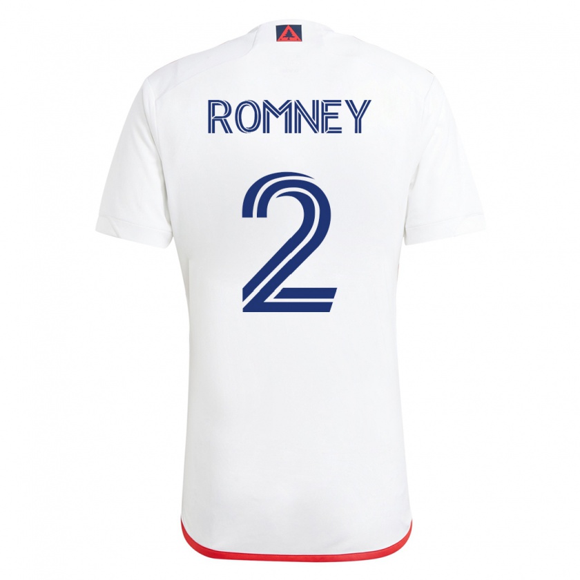 Kandiny Damen Dave Romney #2 Weiß Rot Auswärtstrikot Trikot 2023/24 T-Shirt