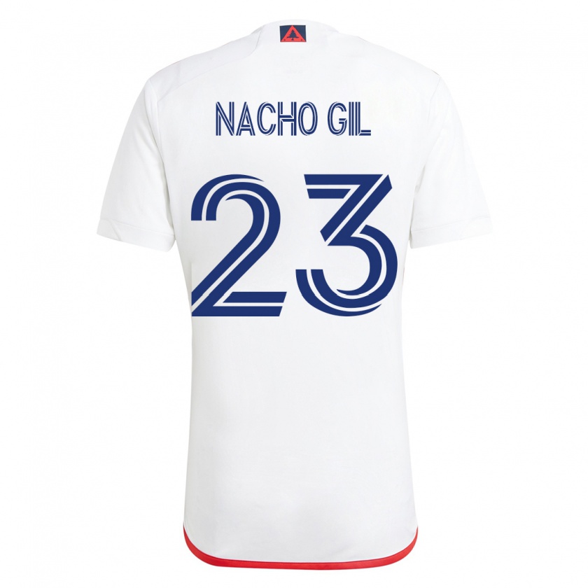 Kandiny Damen Nacho Gil #23 Weiß Rot Auswärtstrikot Trikot 2023/24 T-Shirt