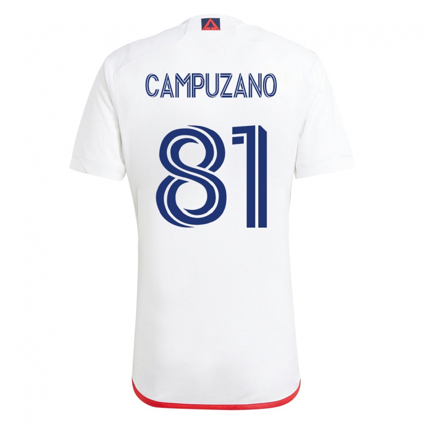 Kandiny Damen Nico Campuzano #81 Weiß Rot Auswärtstrikot Trikot 2023/24 T-Shirt