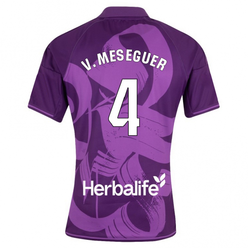 Kandiny Damen Víctor Meseguer #4 Violett Auswärtstrikot Trikot 2023/24 T-Shirt