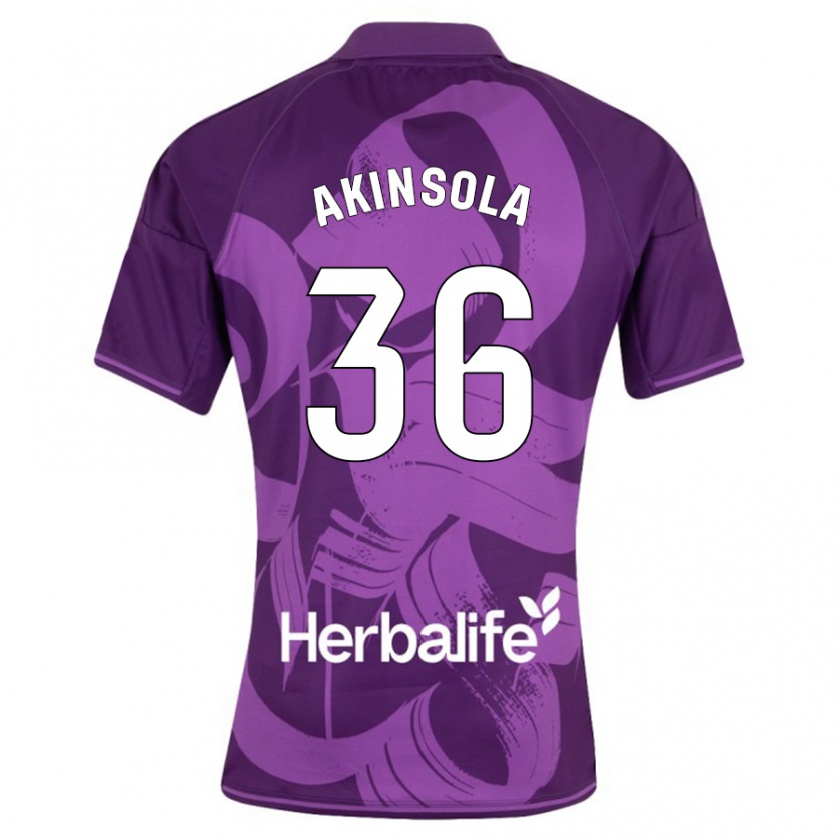 Kandiny Damen Tunde Akinsola #36 Violett Auswärtstrikot Trikot 2023/24 T-Shirt