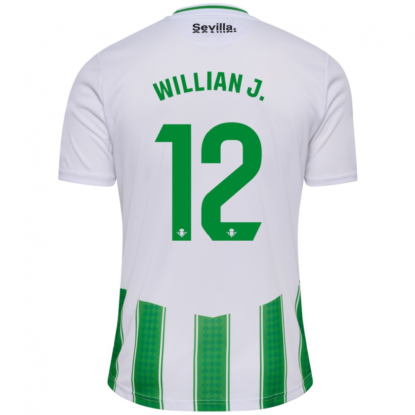 Kandiny Kinder Willian José #12 Weiß Heimtrikot Trikot 2023/24 T-Shirt