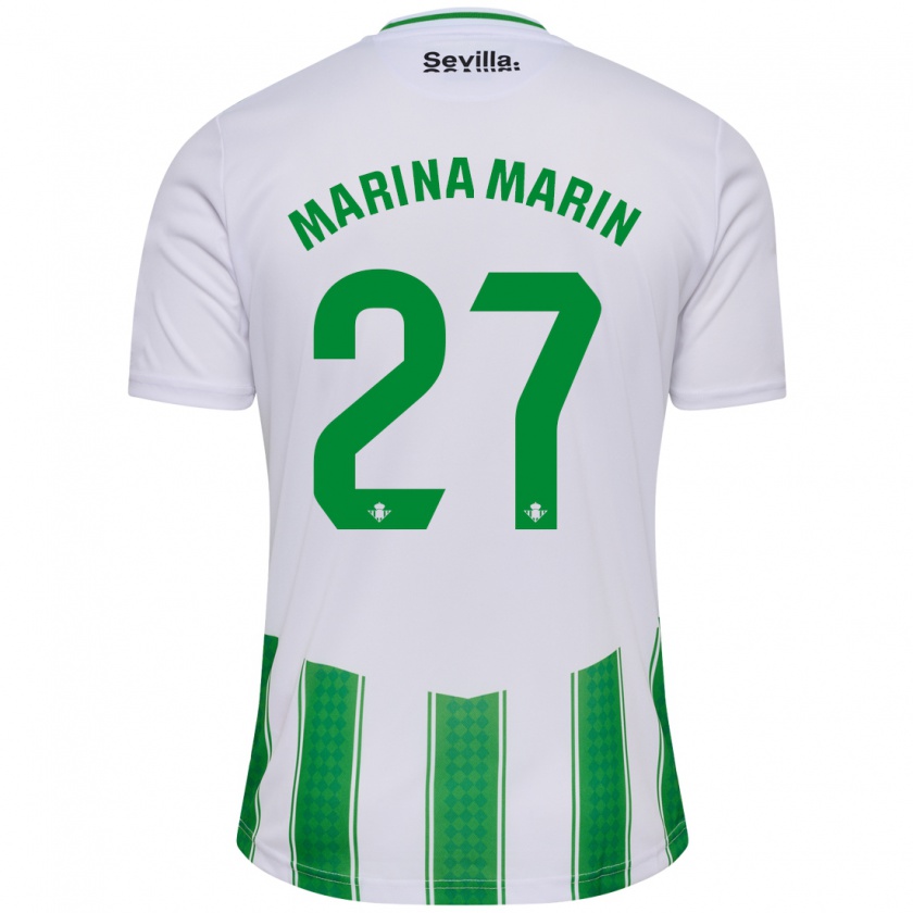 Kandiny Kinder Marina Marín #27 Weiß Heimtrikot Trikot 2023/24 T-Shirt