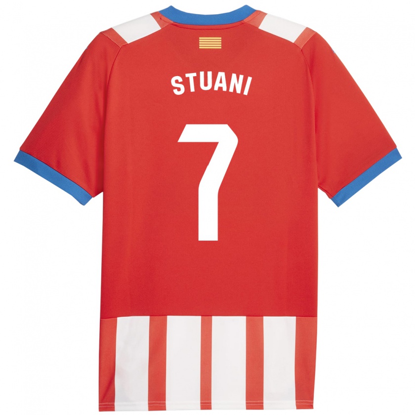 Kandiny Kinder Cristhian Stuani #7 Rot-Weiss Heimtrikot Trikot 2023/24 T-Shirt