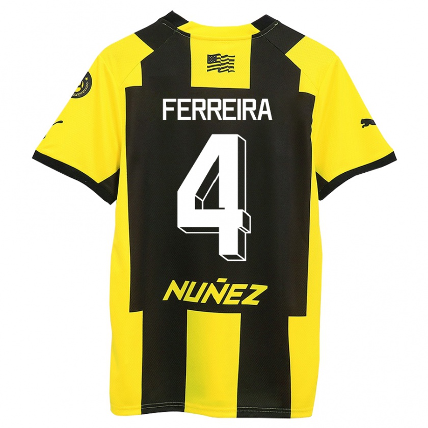 Kandiny Kinder Joaquín Ferreira #4 Gelb Schwarz Heimtrikot Trikot 2023/24 T-Shirt