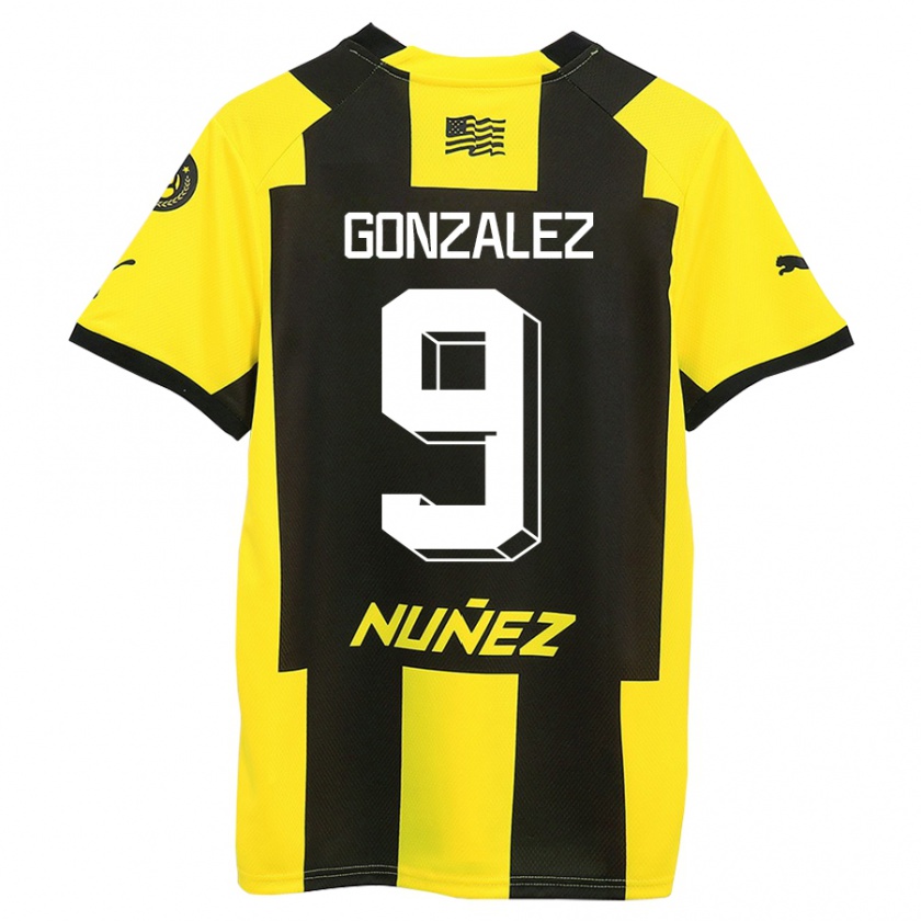 Kandiny Kinder Franco González #9 Gelb Schwarz Heimtrikot Trikot 2023/24 T-Shirt